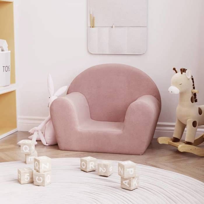 Sofá infantil vidaXL, mini sofá com capa removível, sofá para criança, móveis para quarto infantil, rosa 356985
