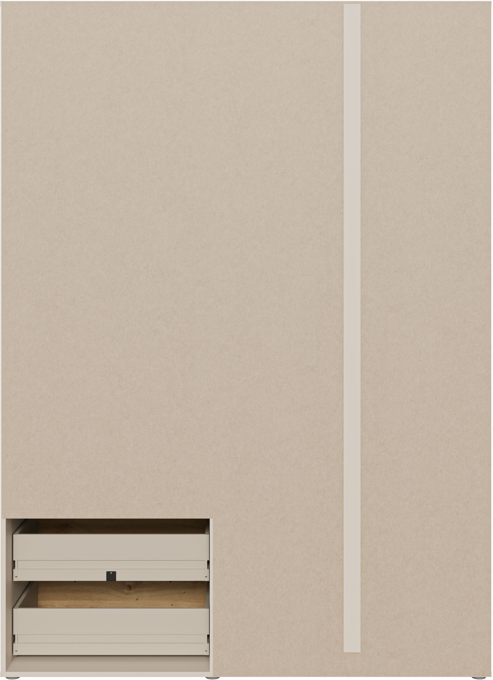Armoire de chambre - Sable et Chêne - 3 portes battantes - L144,4 x P58,8 x H200,1 cm - MOKKARIS