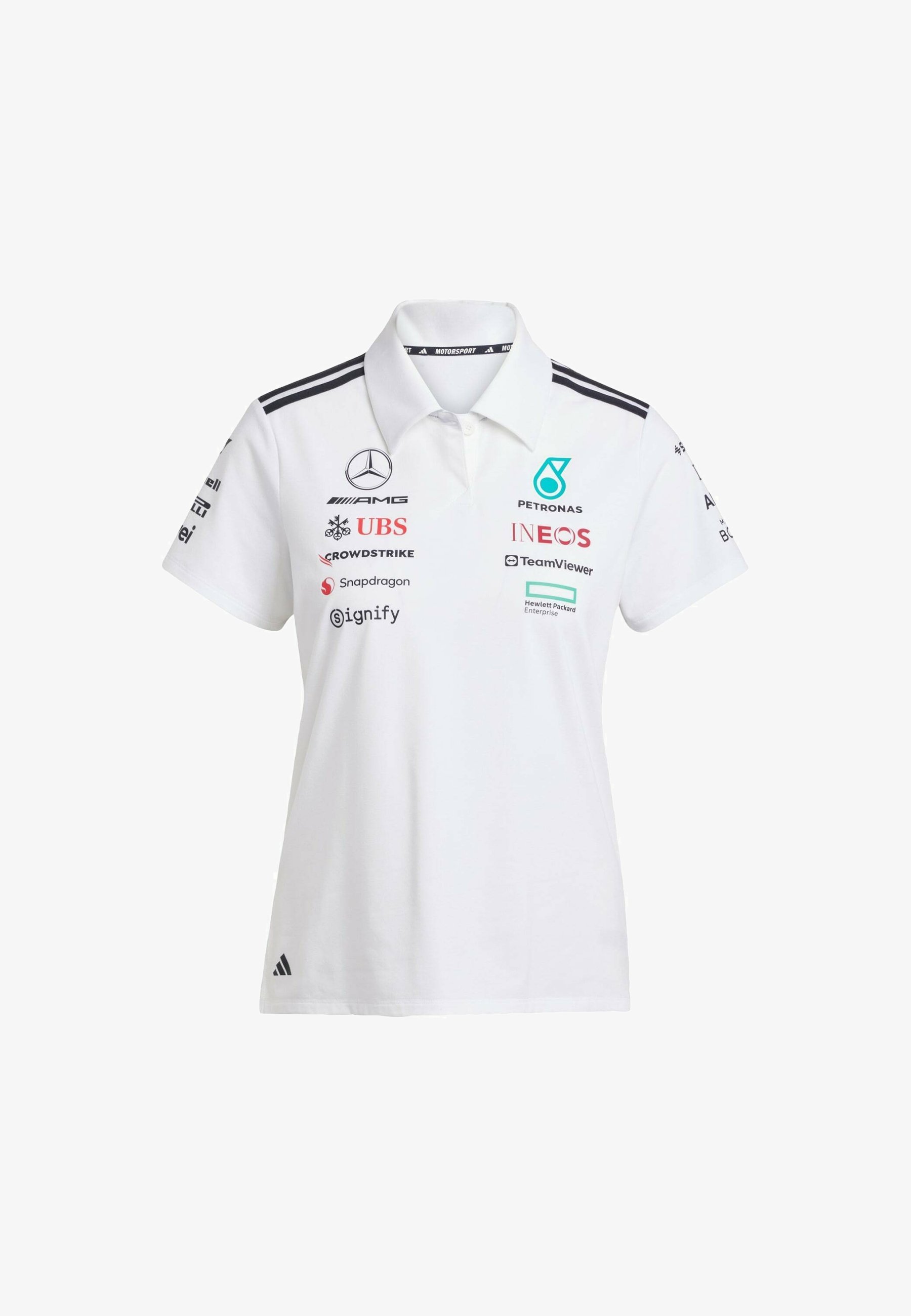 polo adidas Originals MERCEDES - AMG PETRONAS FORMULA ONE TEAM BLANC FEMME - blanc chiné noir