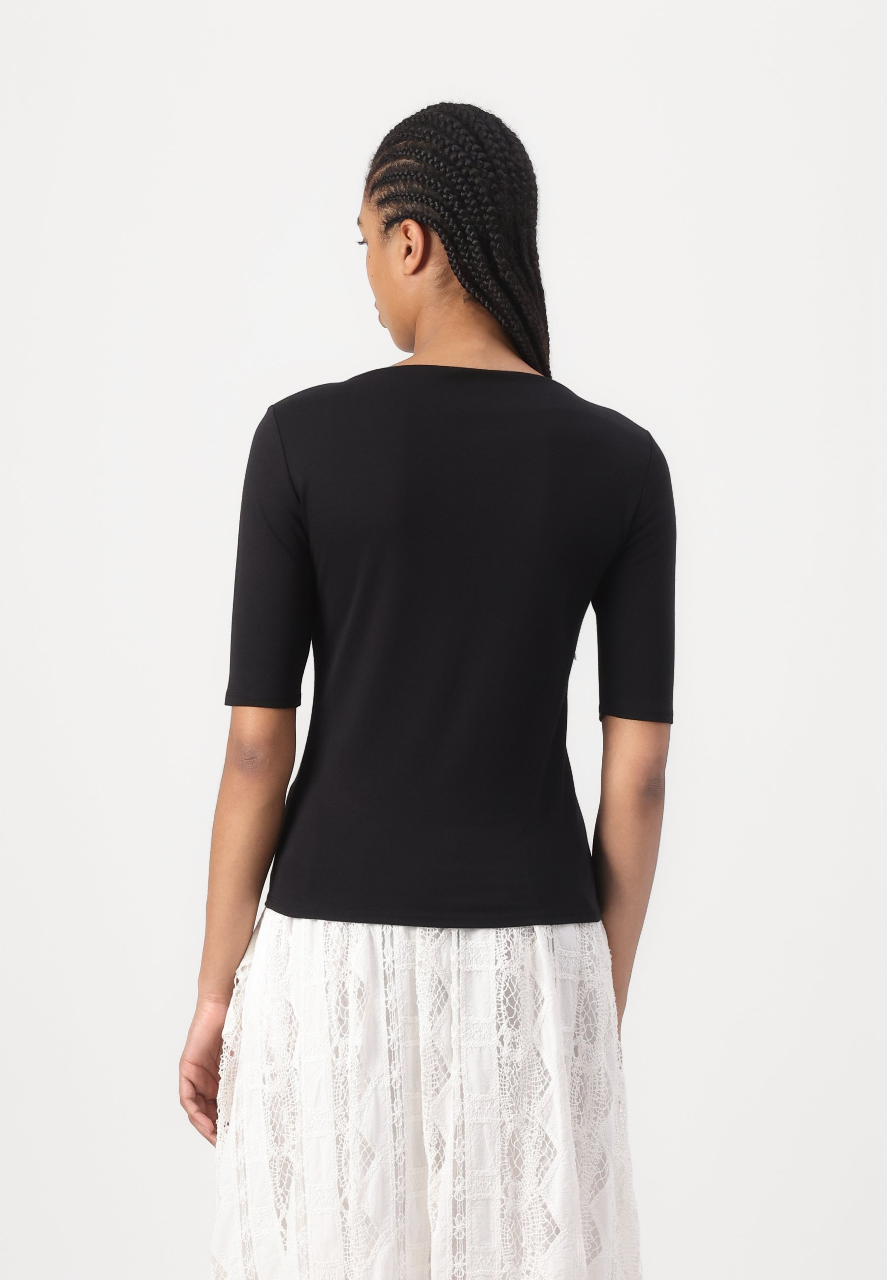 Calvin Klein Half Boat Neck - Basic T-shirt - zwart