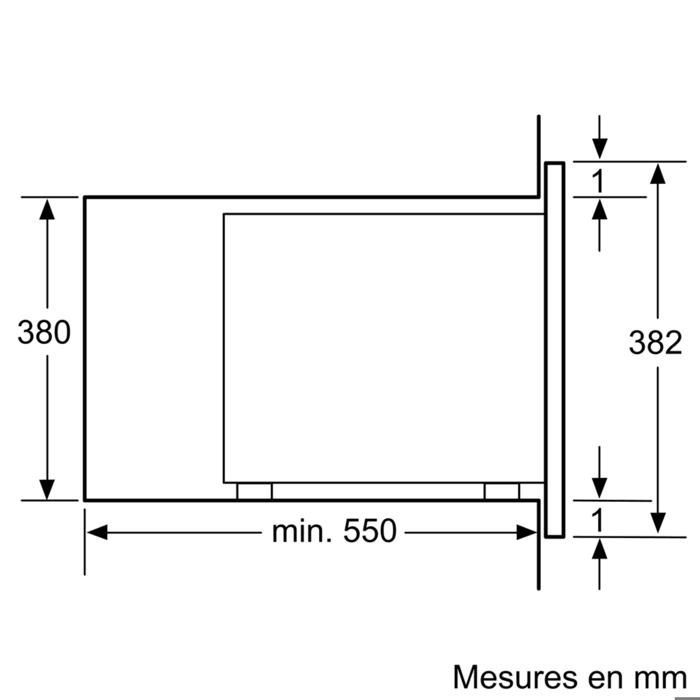 Magnetron van 38 cm - BOSCH Serie 4 BFL553MS0 - Roestvrij staal - H38,2 x L59,4 x D38,8 cm - 900 W - Reinigingshulp - Rood display