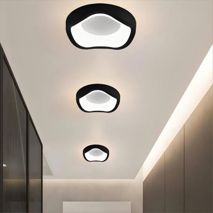 Fusion LED-plafondlamp in moderne stijl - 12W koel wit IP54 waterdichte badkamerplafondlamp - 1 stuk zwart Ø20cm