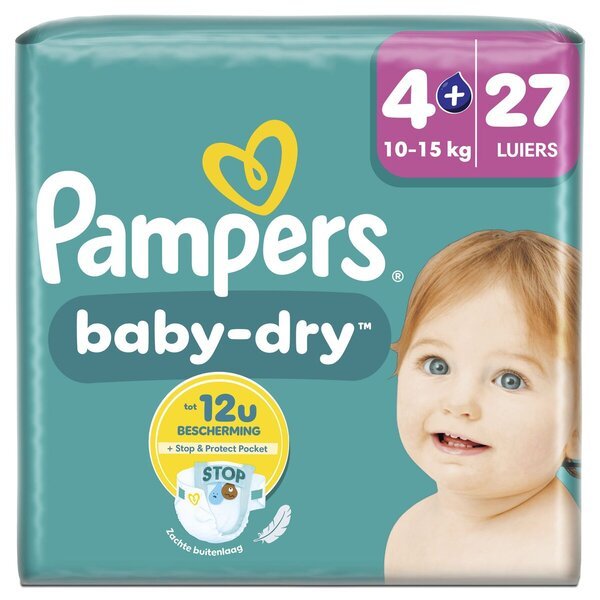 Plienky Pampers Baby-Dry veľkosť 4+ (10-15 kg), 27 kusov