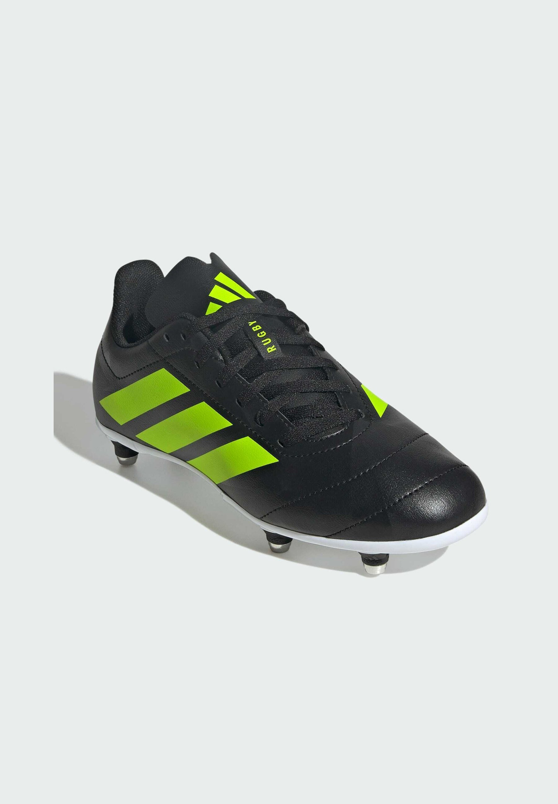 adidas Performance RUGBY JUNIOR SOFT GROUND - Kopačky na pevný povrch - core black lucid lemon cloud white