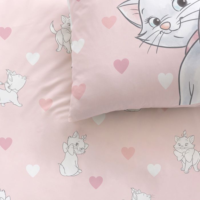 Juego de ropa de cama infantil 100% algodón - DISNEY LOS ARISTOGATOS - Rosa - 140x200+63x63cm