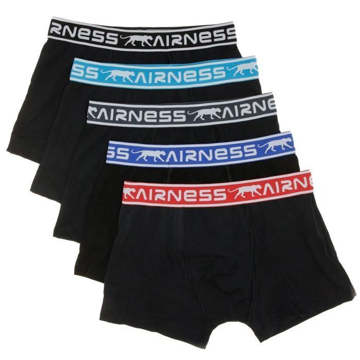 Calzoncillos bóxer negros Airness para niño (paquete de 5)