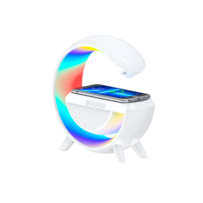 Lampe de table avec haut-parleur Bluetooth portable et chargeur sans fil Smartek Style G