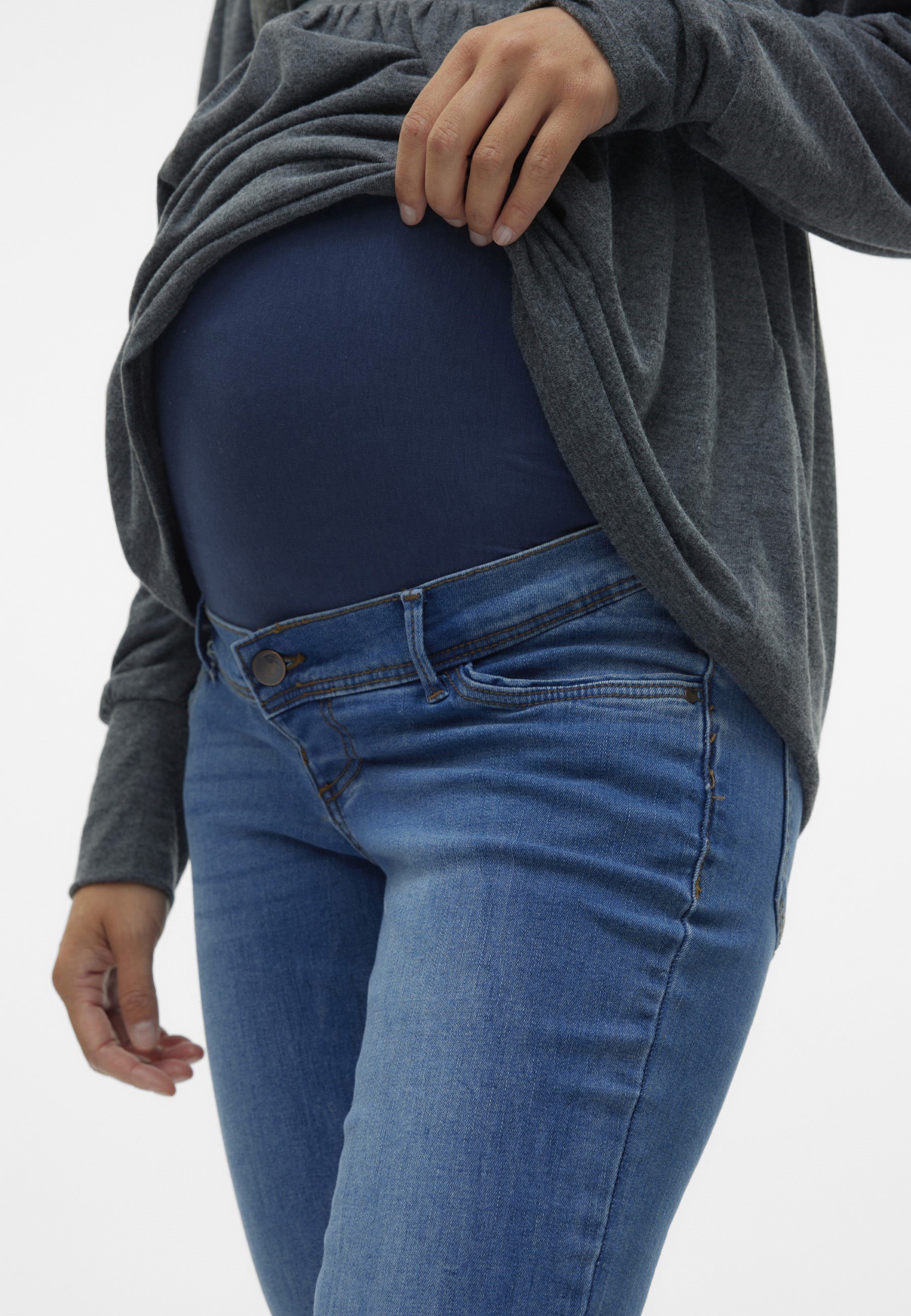 MAMALICIOUS MLMILA - Slim fit jeans - medium blue denim