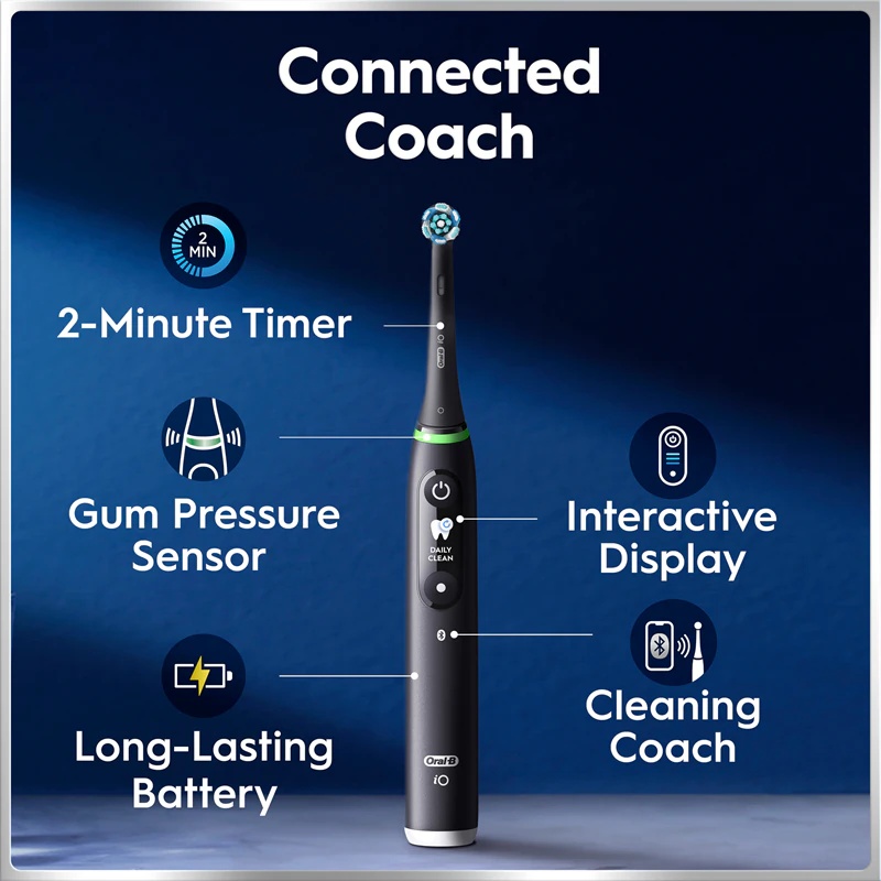 „Oral-B iO6 Connected Coach“ elektrinis dantų šepetėlis su dėklu