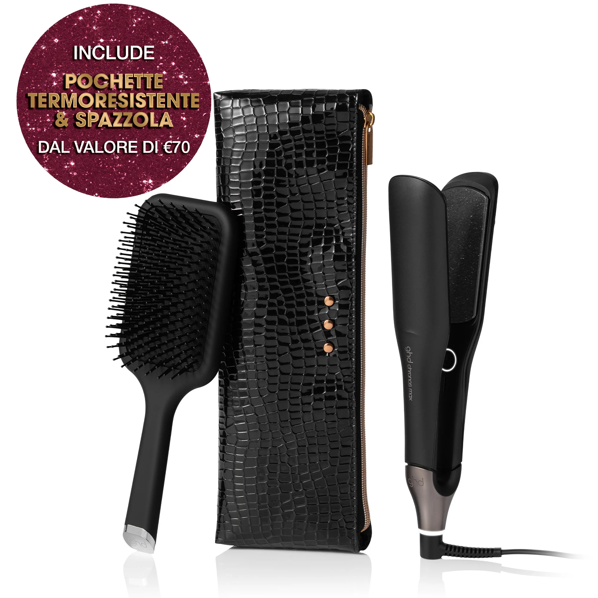 Styler ghd chronos max Gift Set - piastra per capelli professionale + paddle brush - Cofanetti per Capelli, Piastra Capelli, Spazzole