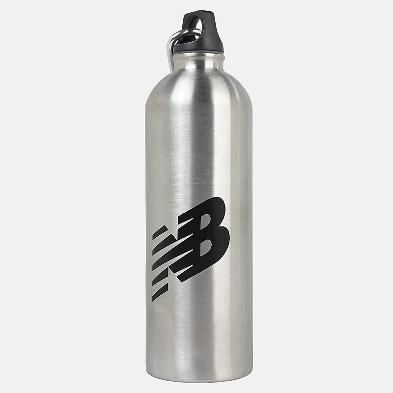 Unisex kovová lahev NB Sport 750 ml – STŘÍBRNÁ s ČERNOU