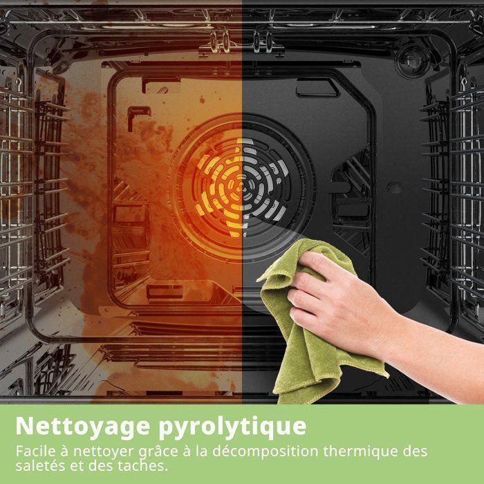 Inbouw pyrolytische oven met airfryer - 72 liter - COMFEE CBO65P80E0-BK - Zwart - Energieklasse A