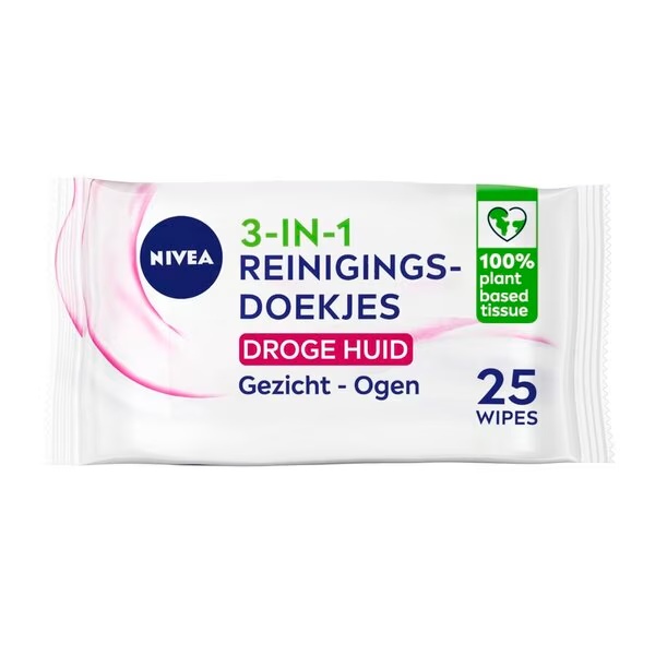 NIVEA 3-v-1 čistilni robčki<br>25 kosov - Suha koža