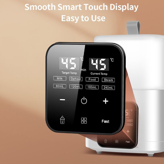 4-in-1 babyflesverwarmer met temperatuurregeling, melkverwarmer met digitaal lcd-scherm, snelle verwarming, voor op reis en thuis