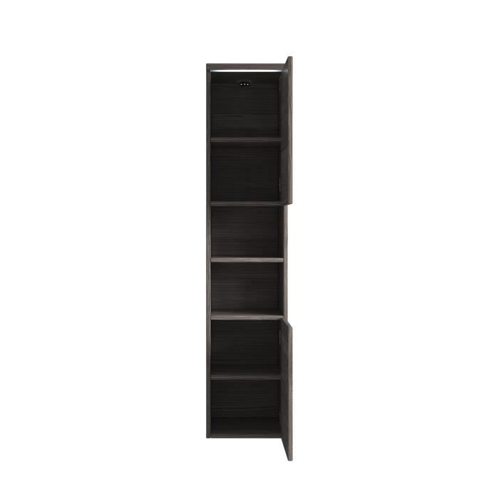 Armoire de rangement Paso Hauteur : 160 cm Bodega (gris) - Meuble de rangement haut placard armoire colonne