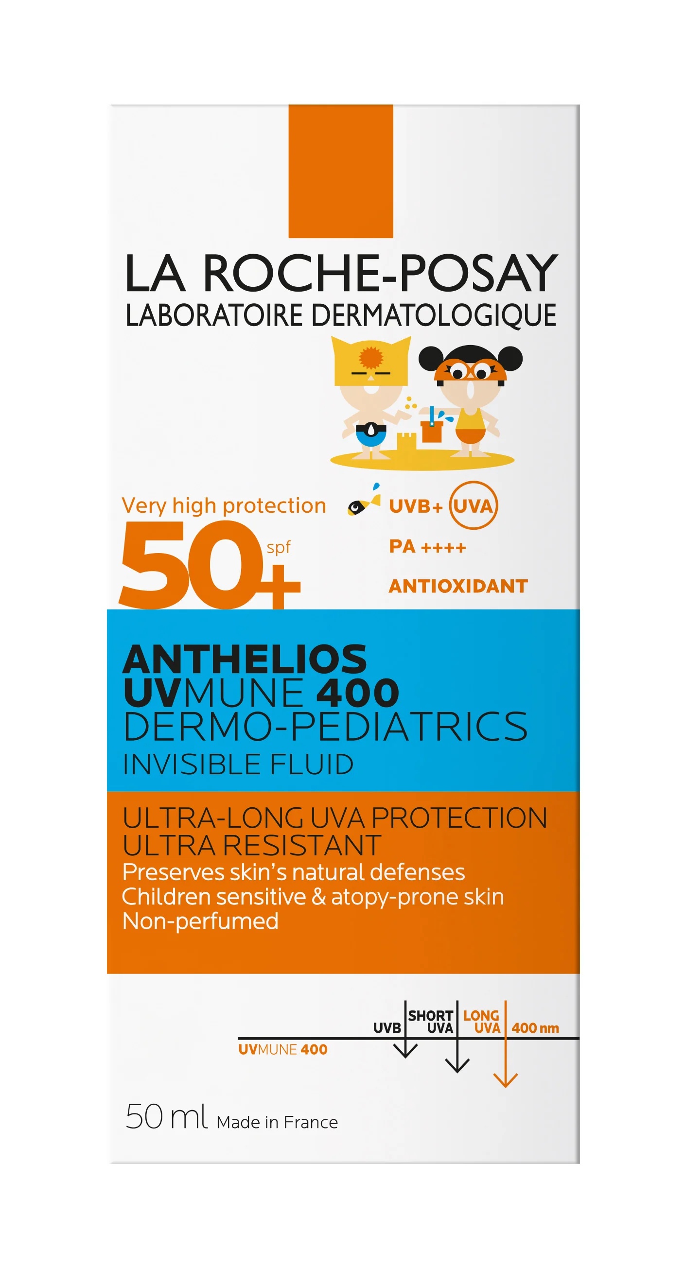 LA ROCHE POSAY La Roche Posay Anthelios Fluido Uvmune Dp 50+ 50 ml Crème solaire pédiatrique pour peaux fragiles et atopiques