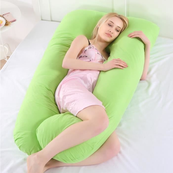 70x130cm Housse Coussin d'allaitement,Coussin de grossesse forme d'un U Oreiller de maternité soin maman corpsétement corps Cadeau