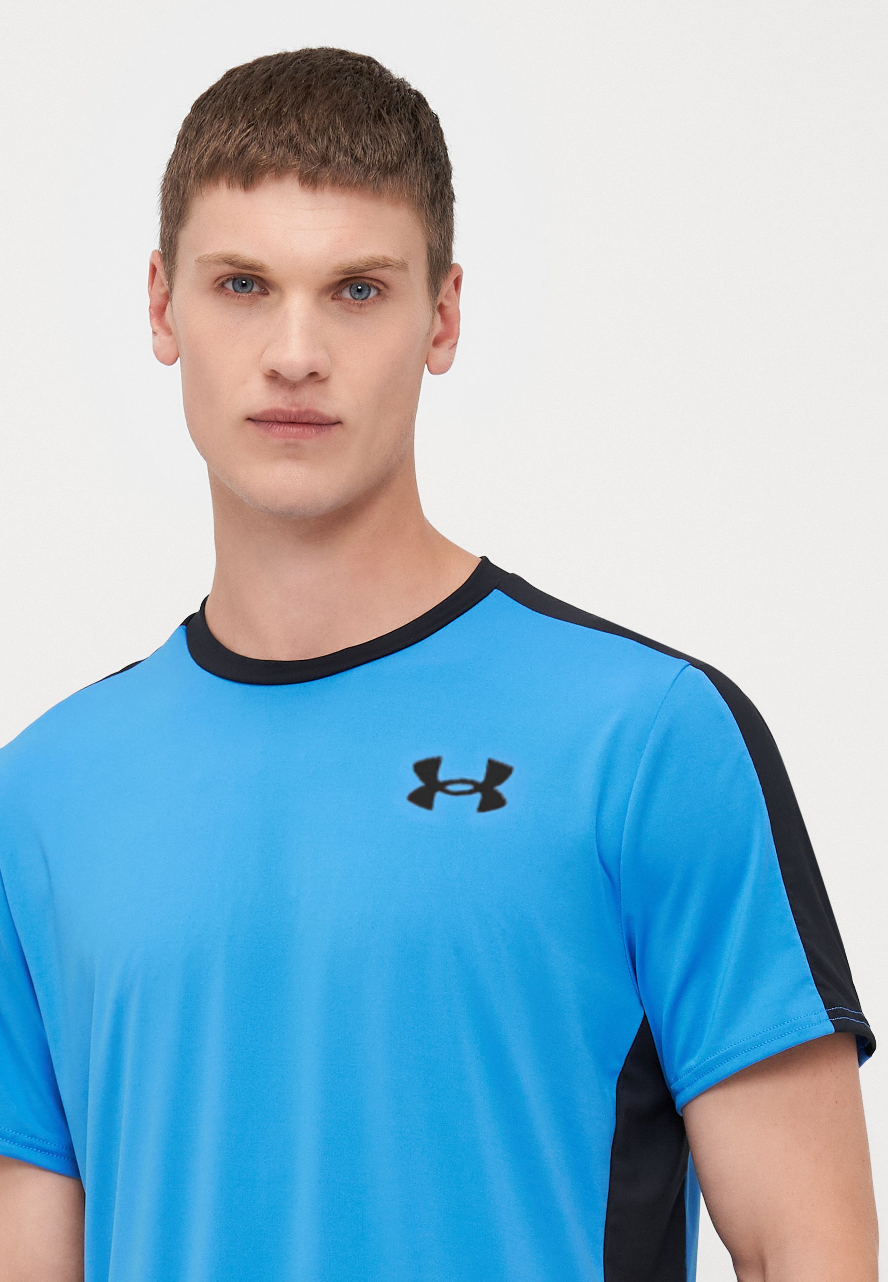 Under Armour WORDMARK - T-shirt sportiva - blu atlantis/nero/nero