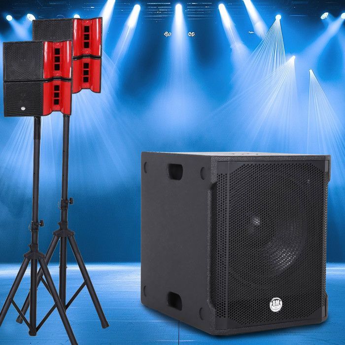 Pack Sonorisation DJ complet 1200W BM SONIC, Salle des fêtes, 2 Enceintes, SUB 38cm USB/Bluetooth, Supports Câbles, Light LED