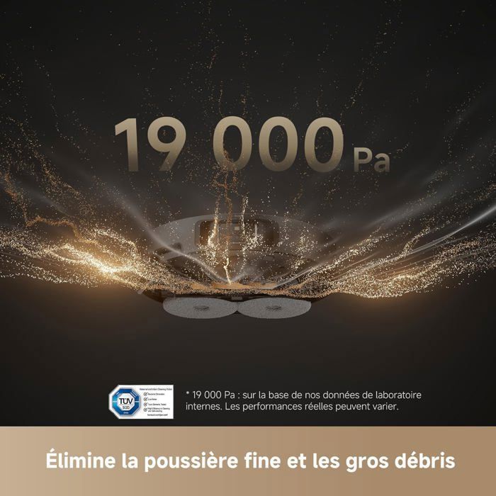 Robot aspirapolvere DREAME L40s Pro Ultra, 19.000 Pa, doppia spazzola HyperStream, supera 4 cm di altezza, spazzola laterale estensibile e sollevabile.