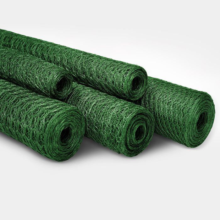 Tela de arame tripla torcida, verde, malha hexagonal, tamanho da malha 25 mm, 100 cm x 25 m