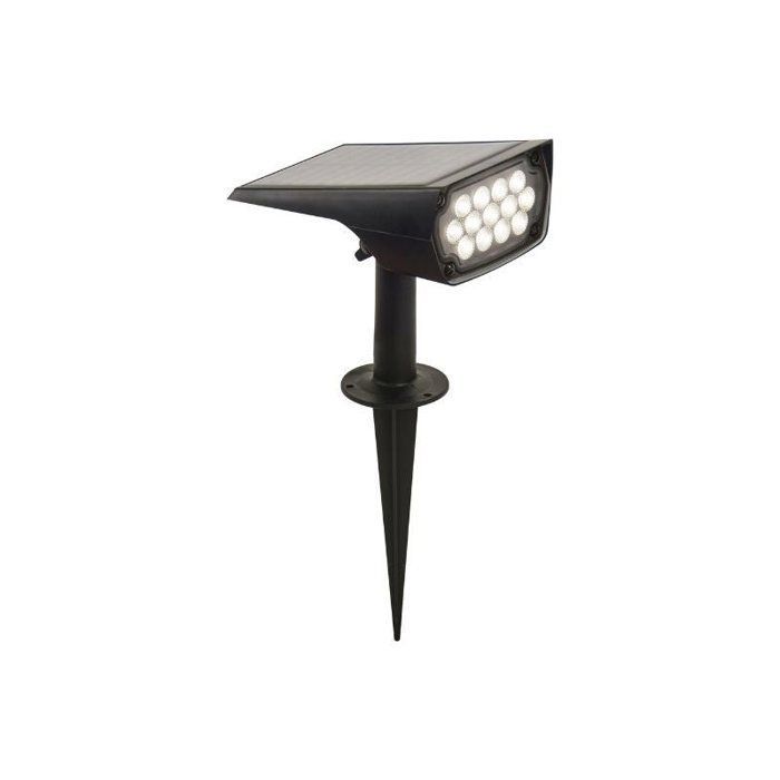 Projecteur Solaire - SILAMP - 2W - IP65 - Lumière Chaude 2300K - Jardin - Noir
