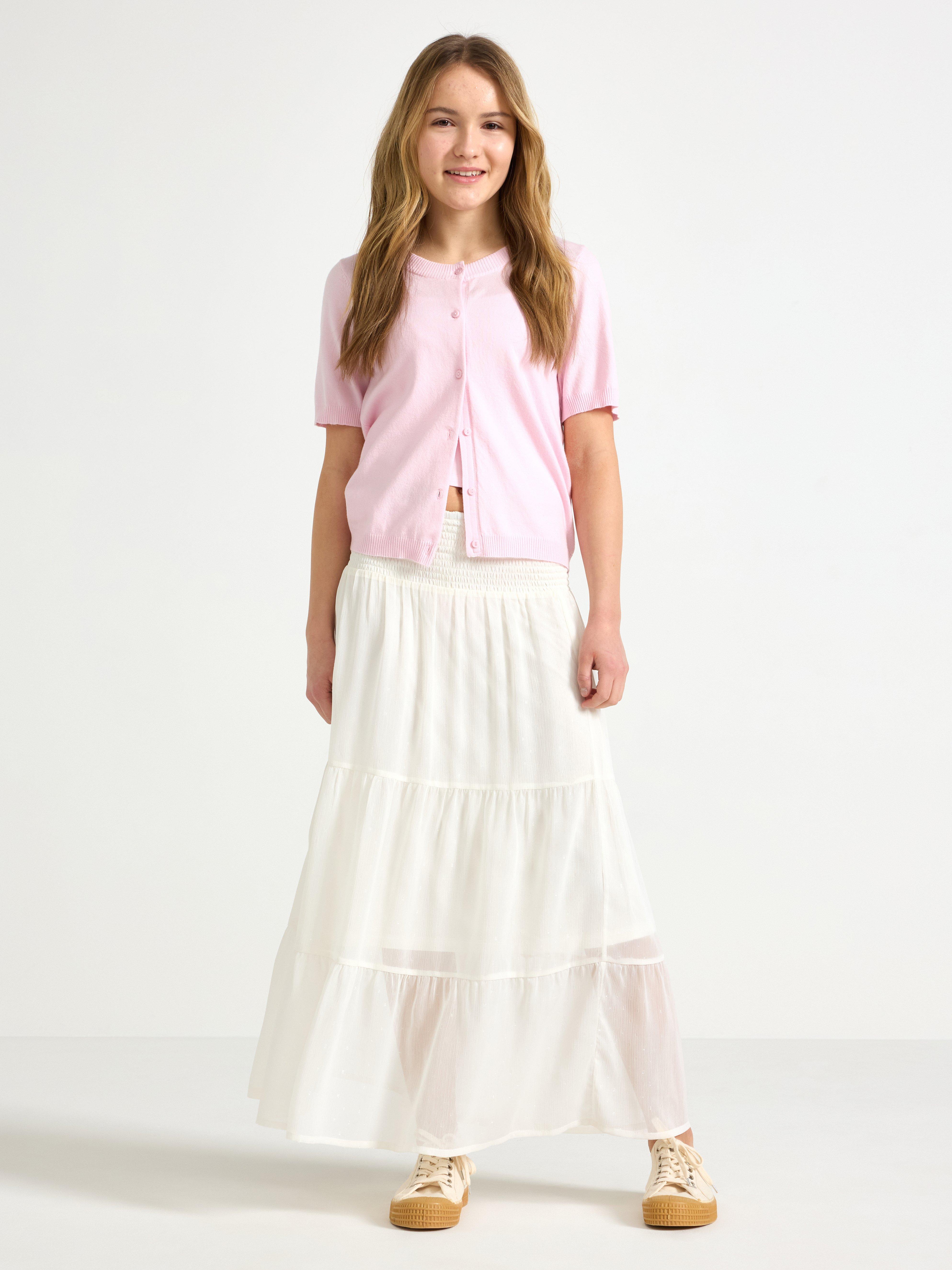 Chiffon maxiskjørt Off White