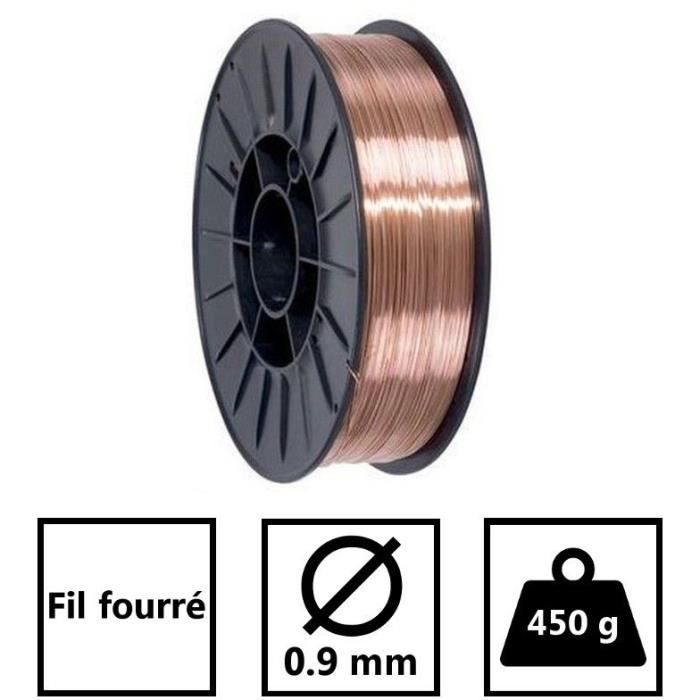 Bobina di filo animato INE per saldatura MIG/MAG senza gas, diametro filo 0,9 mm, 0,45 kg