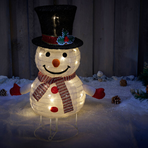 Pequenas figuras de Natal em LED, boneco de neve
