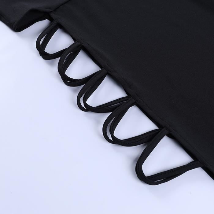 Robe à bandes noire élégante sans manches Sexy pour femmes tenue de soirée dos nu slim mode été Noir