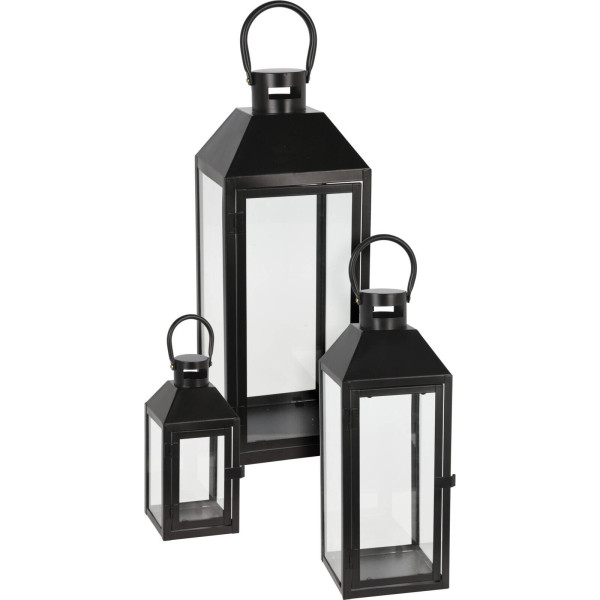 Zestaw metalowych lampionów dekoracyjnych