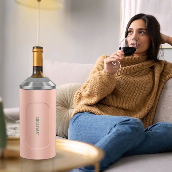 Nevera portátil ZGEER - 750 ml - Acero inoxidable - Doble pared - Aislamiento al vacío - Portátil - Rosa
