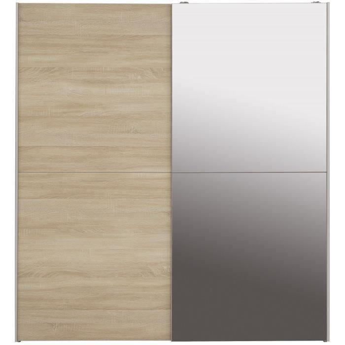 Schuifkast met 2 deuren en spiegel - Sonoma eikenhout - B 170,3 x D 61,2 x H 190,5 cm - ULOS