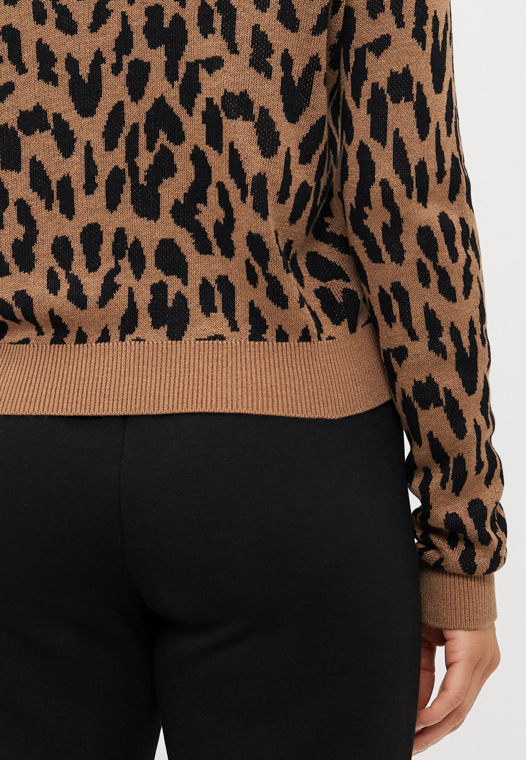 ONLY Petite ONLVIENNA Col rond - Pull - noix de coco grillée/noir