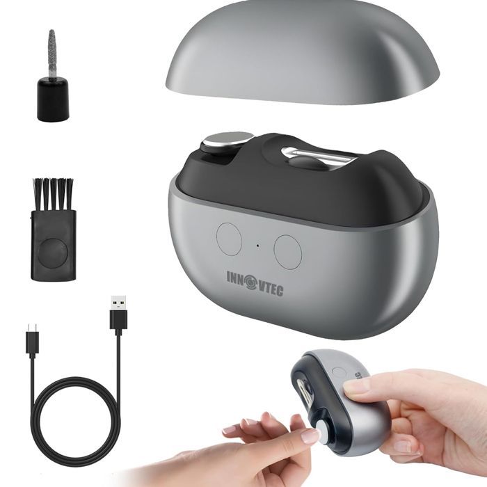 Electric nail clipper - INNOVTEC - 2 in 1 with integrated LED light - 500mAh battery - Type-C charging