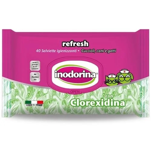 Lingettes désinfectantes PET VILLAGE à la chlorhexidine Inodorina