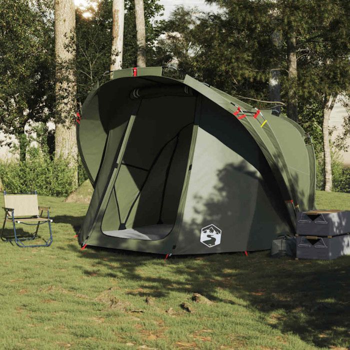 Tenda da pesca vidaXL per 4 persone, verde oliva, impermeabile, 4009395