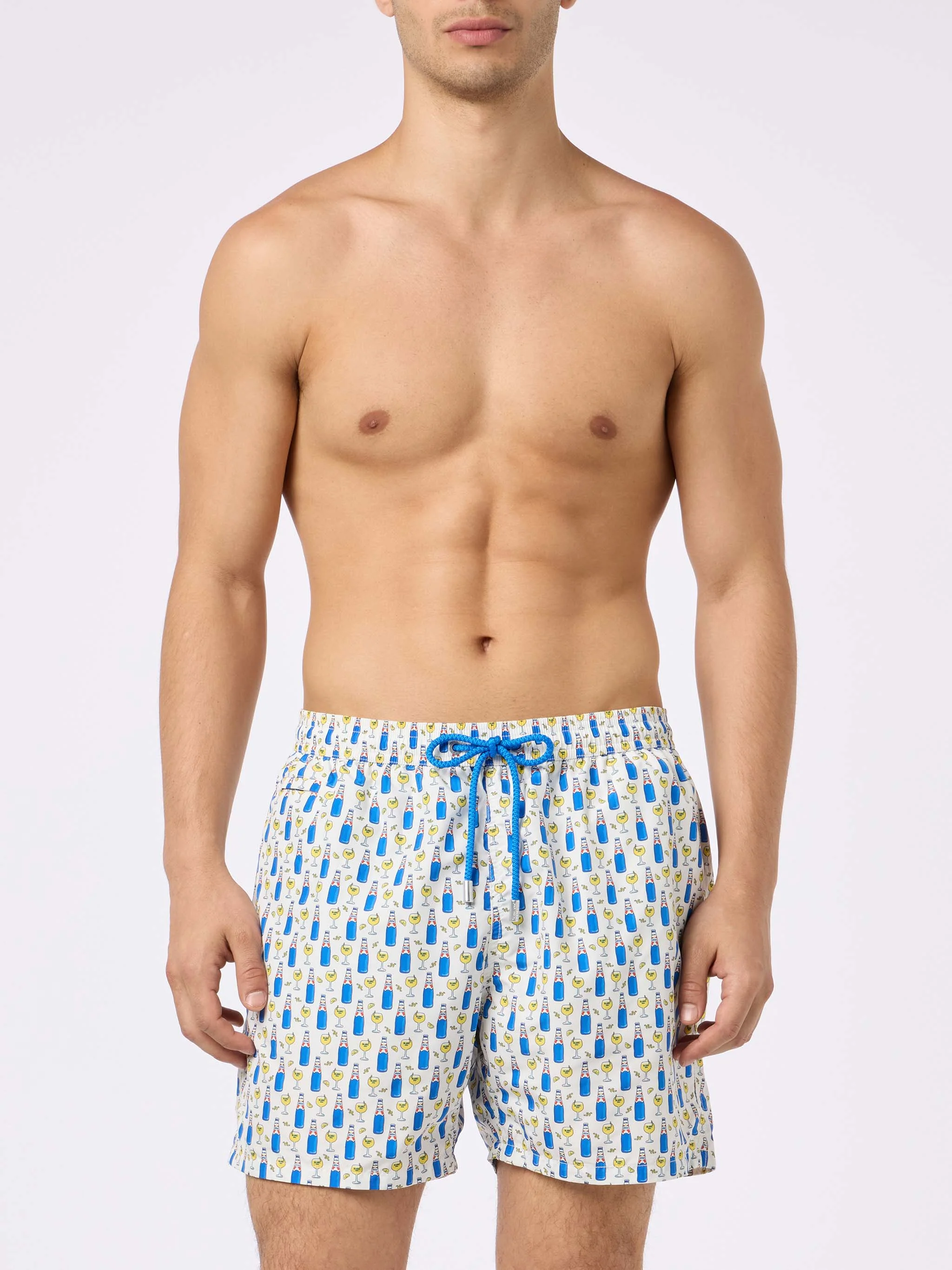 Costume da bagno da uomo in tessuto leggero con stampa Blanc 1664 | BL