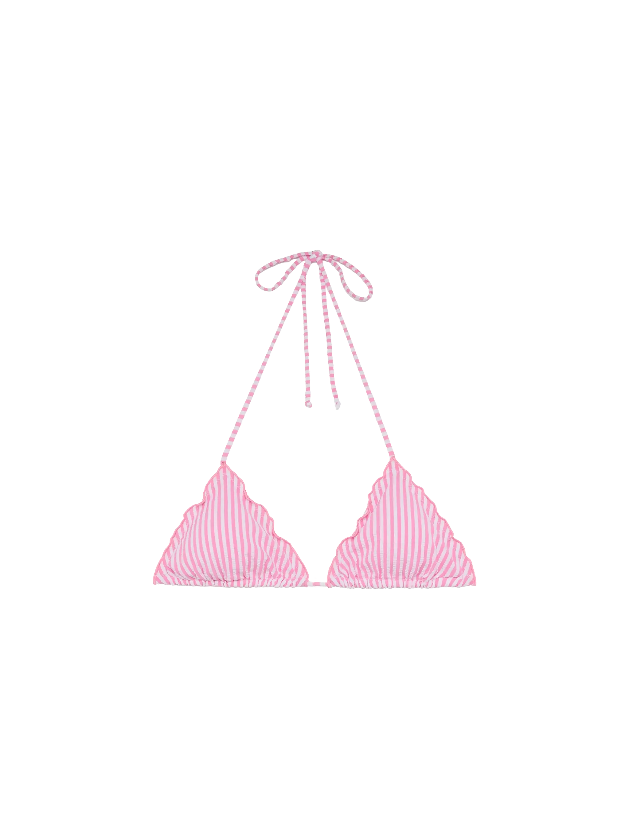 Top triangular clásico Sagitario en tejido seersucker con estampado