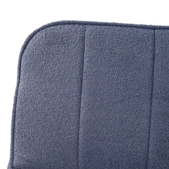 Sofá-cama de 3 lugares com mecanismo click-clack em tecido azul com textura em laço - SHERPA