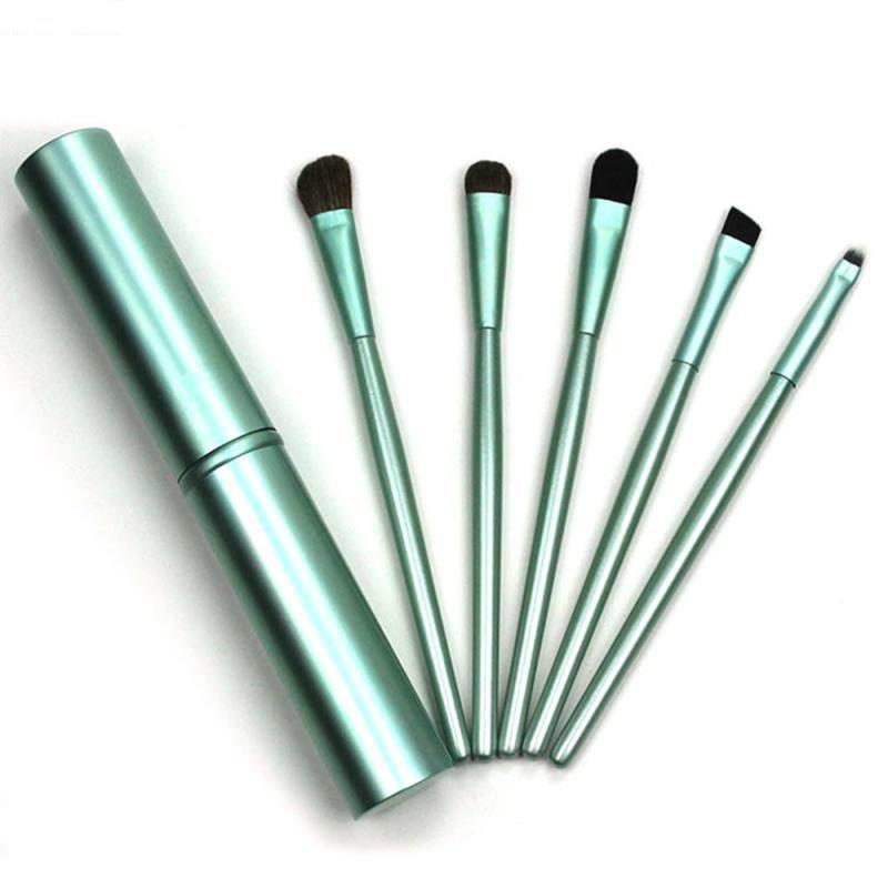 Set di 5 pennelli per il trucco occhi, per sopracciglia, ombretto, spugnette per il viso, kit per sfumare cosmetici, pennelli per il trucco di qualità, naturali.