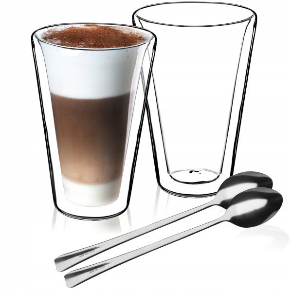 Szklanka Termiczna Do Latte Kawy Łyżeczki 2szt