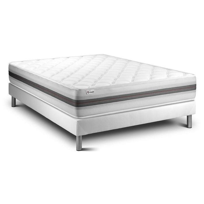 Conjunto de colchón y base de cama de 180x200 cm - Vitalmemo Back White