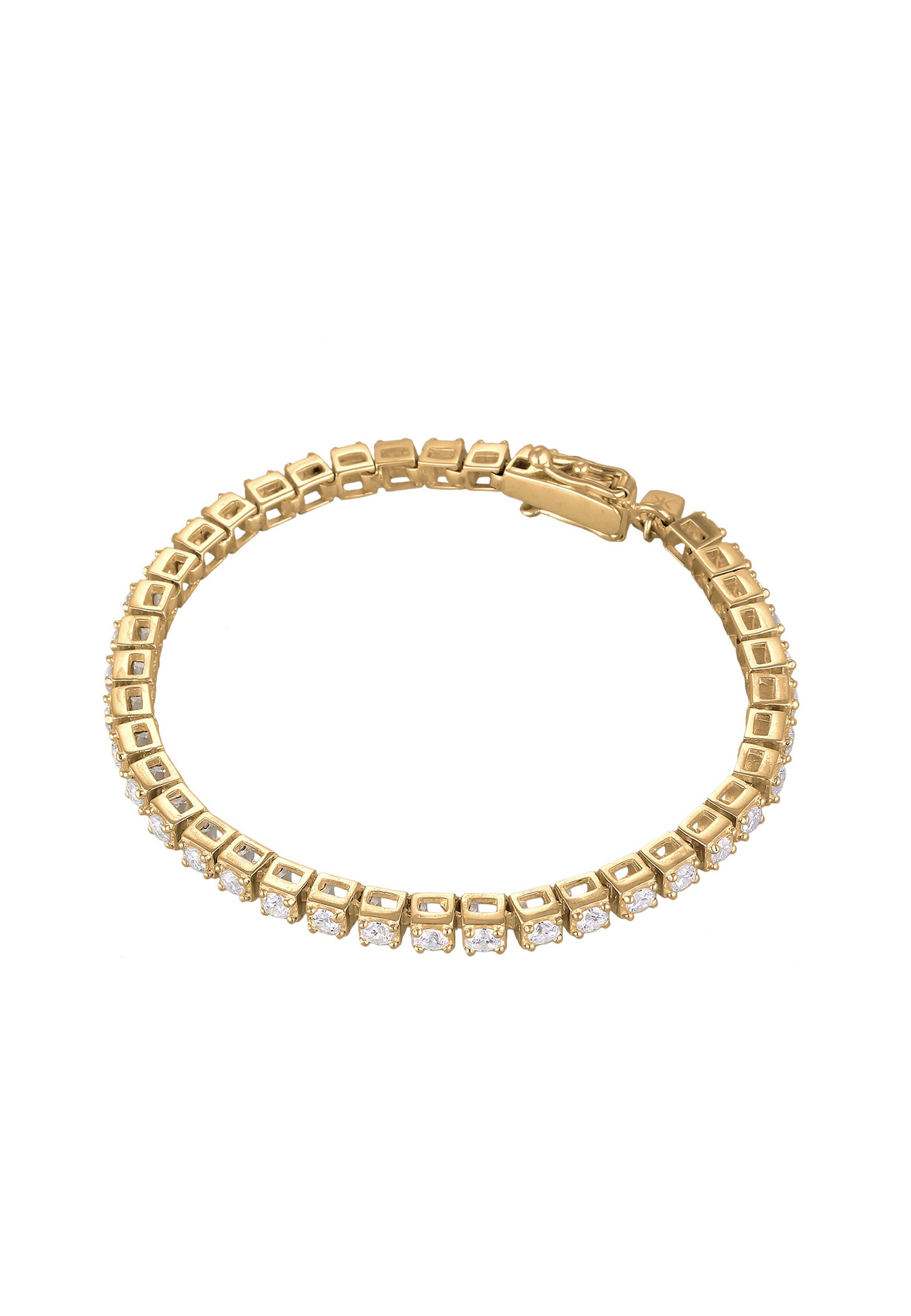 KUZZOI Hommes Bracelet de tennis élégant avec cristaux de zirconium en argent sterling 925