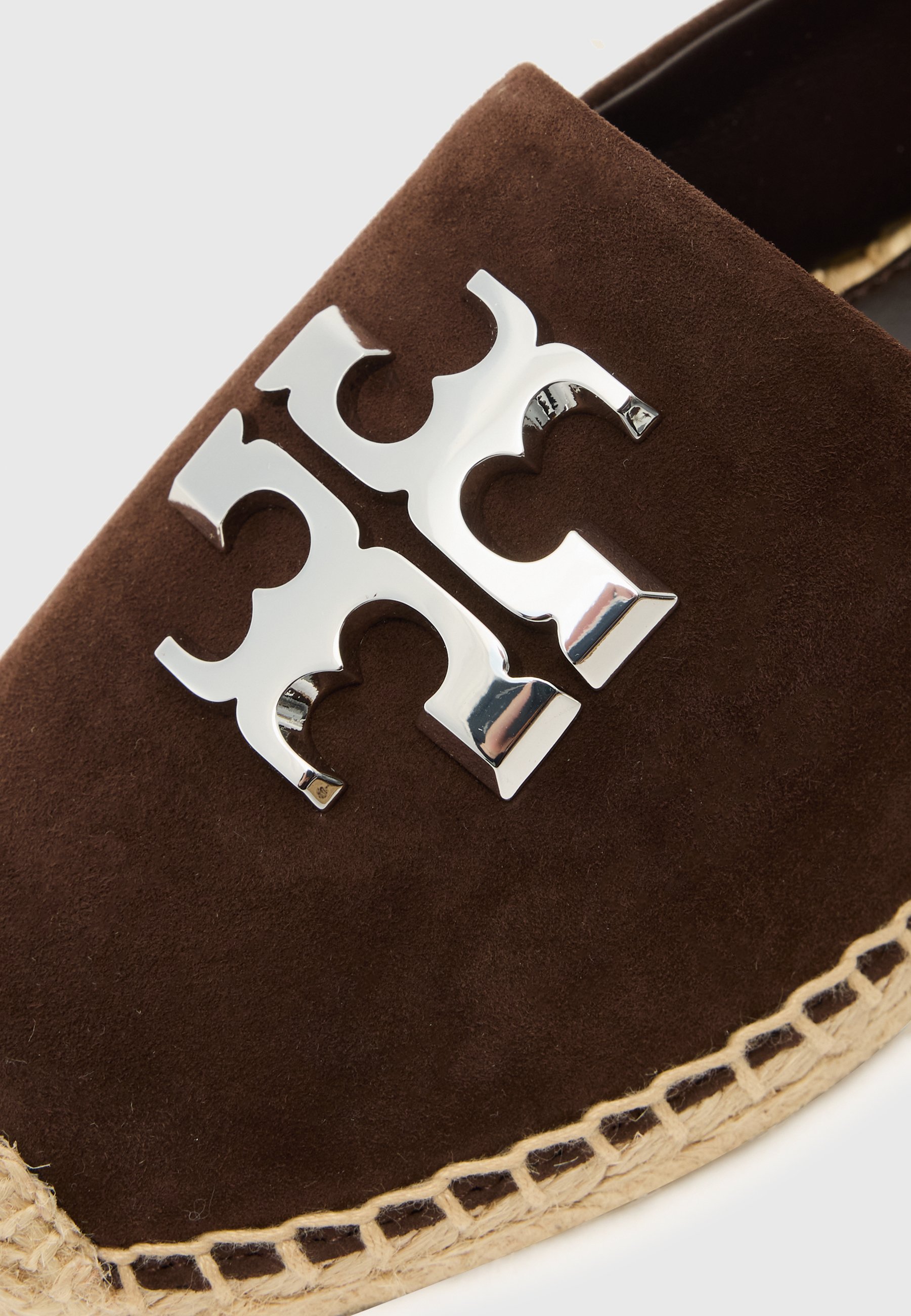 Tory Burch ELEANOR - Espadryle - ciemne kakao/srebrne
