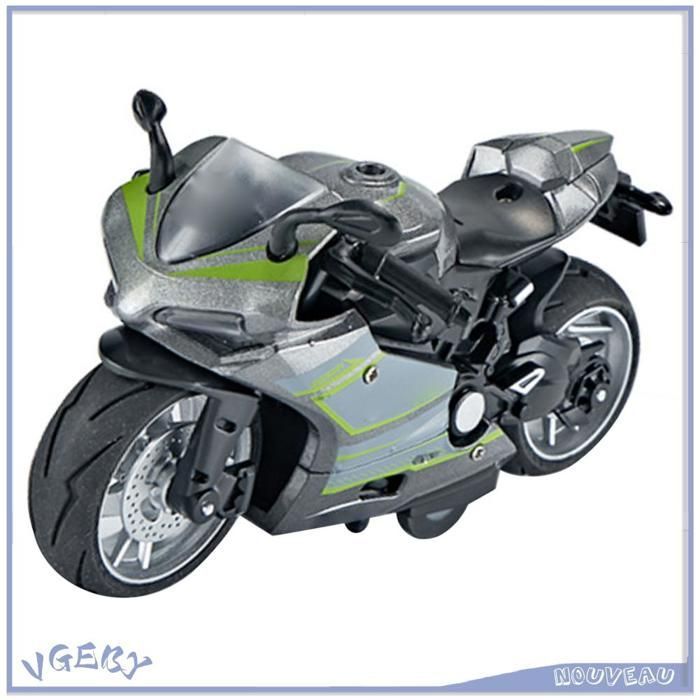 VGEBY Leksaksmotorcykelmodell, Skala 1:14 Legering Plast Dragbar Leksaksmotorcykel med Ljud och Leksaker, Röd och Silver