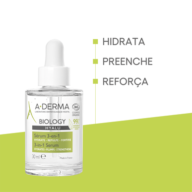 A-Derma Biology Hyalu Serum 3-i-1 Fräsch återfuktande och stärkande gelserum 30 ml