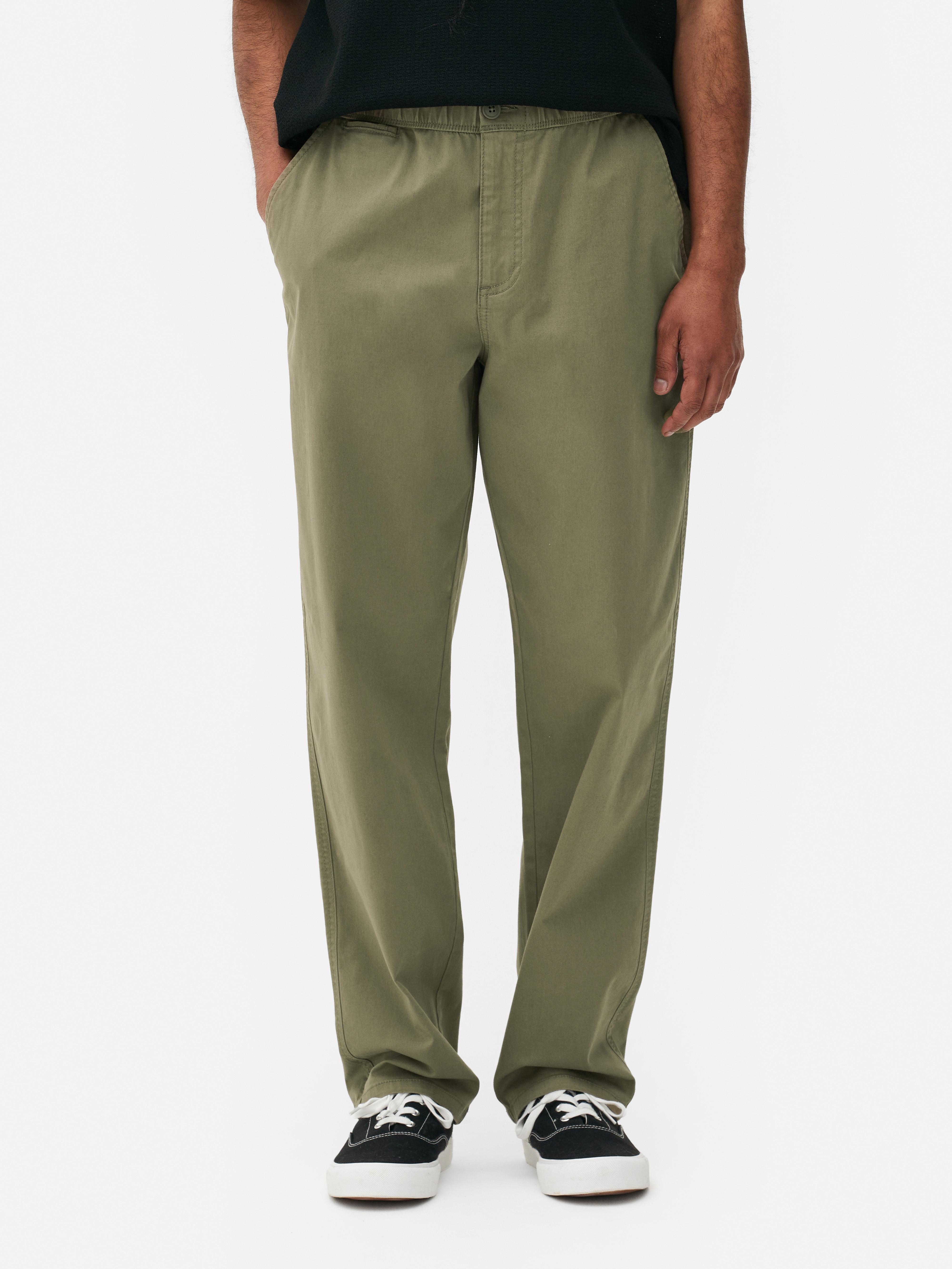 Pantaloni cu talie elastică. Acești pantaloni eleganți cu talie elastică sunt extrem de confortabili și se potrivesc perfect.