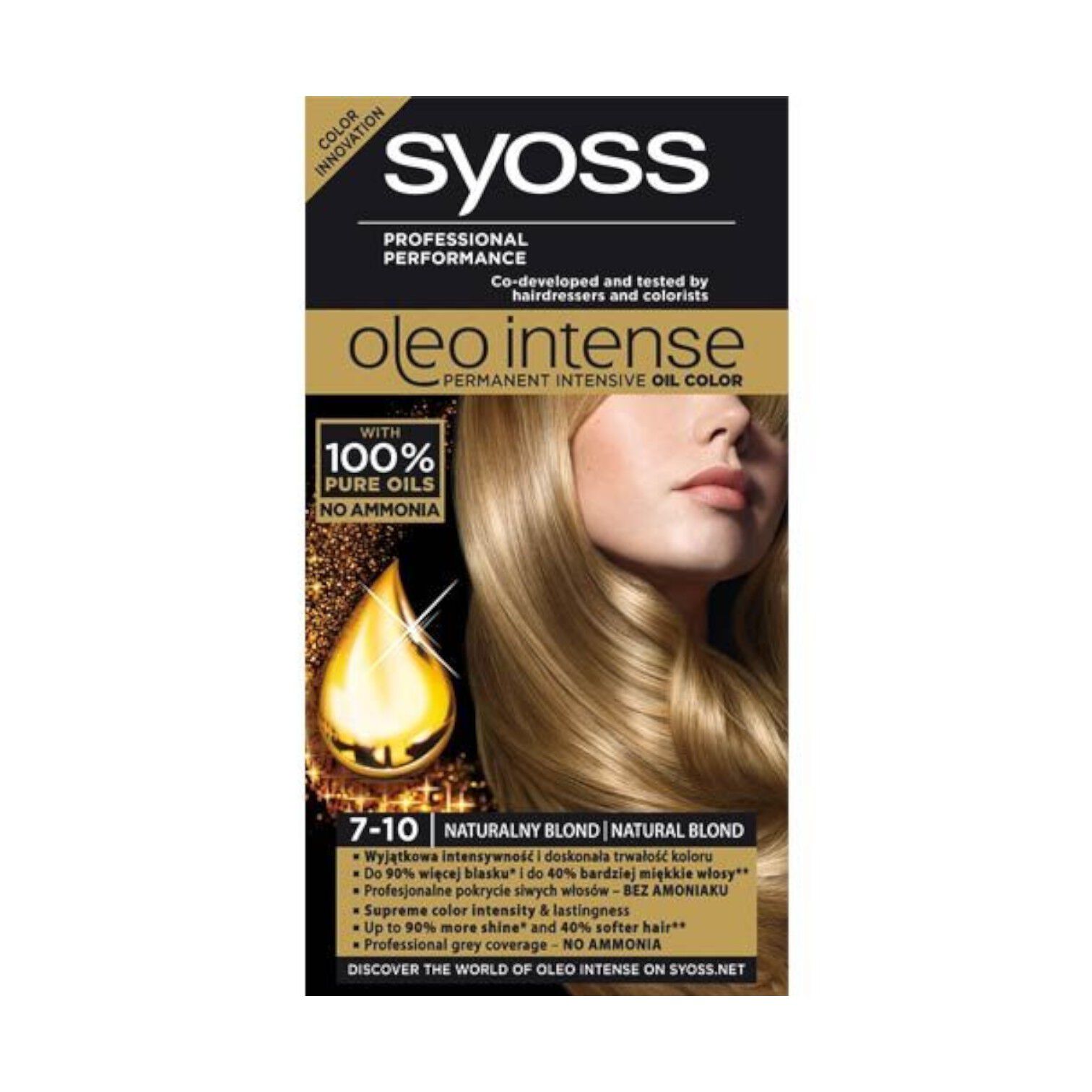 Syoss matu krāsa 7-10 dabīgi blonda Oleo Intense