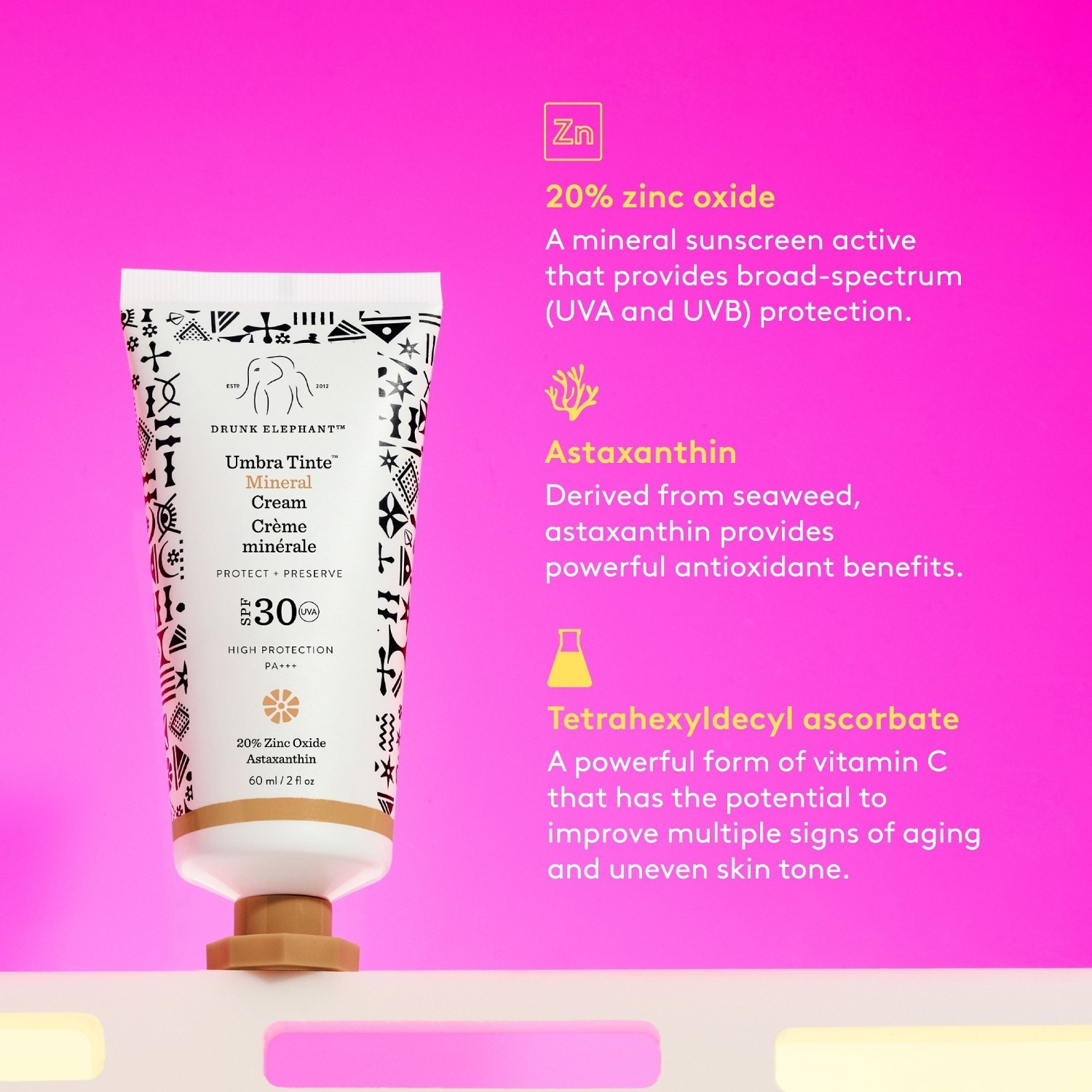 Opaľovací krém Drunk Elephant Umbra Tinte™ Minerálny krém SPF 30/PA+++ - 60 ml